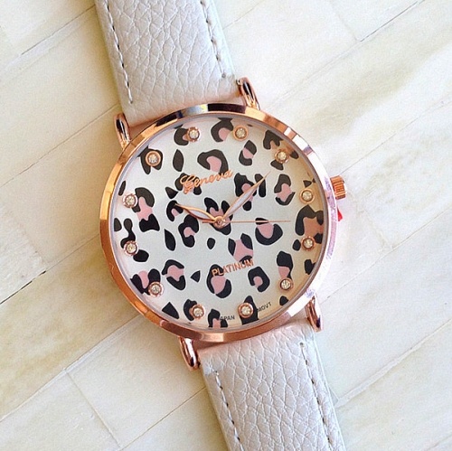 DAMSKI  ZEGAREK SKÓRZANY LEOPARD