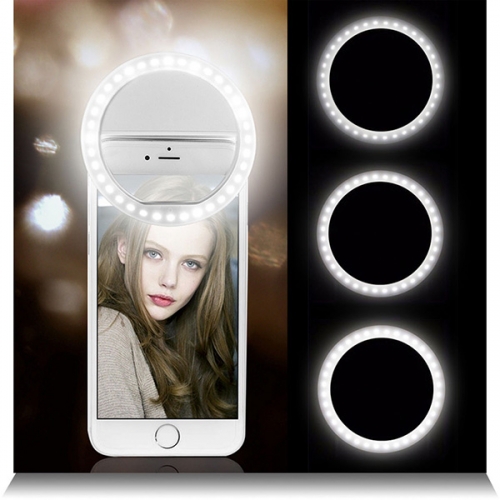 SELFIE LED PIERŚCIEŃ Z ŁADOWARKĄ USB 