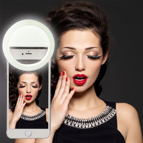 SELFIE LED PIERŚCIEŃ Z ŁADOWARKĄ USB 