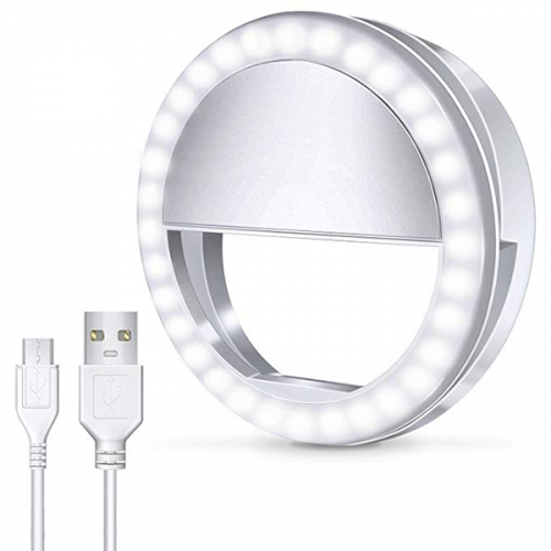 SELFIE LED PIERŚCIEŃ Z ŁADOWARKĄ USB 
